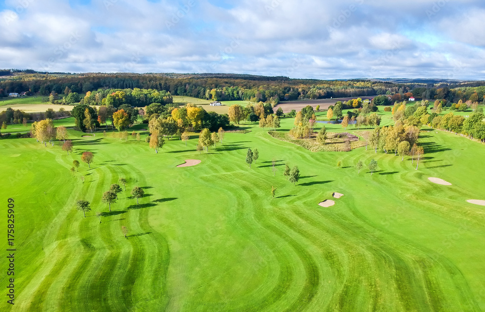 Naklejka premium Aerial view for golf course