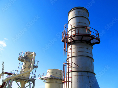 Chimney at an industrial plant.