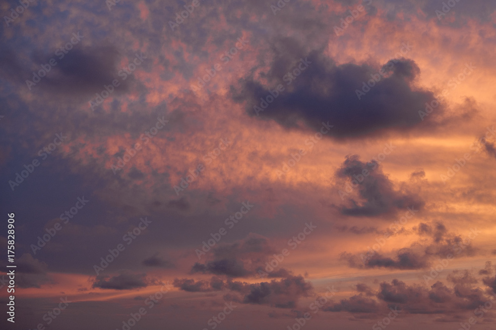 sky with clouds on sunset