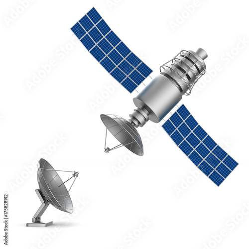 satellite on white backgrou...