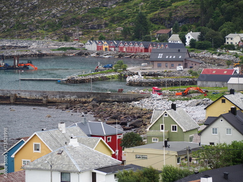 Alnes village from the lighthouse, Godøya, Giske, Norway