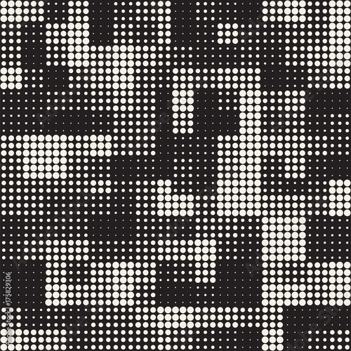 Modern Stylish Halftone Texture. Endless Abstract Background With Circles. Vector Seamless Mosaic Pattern.