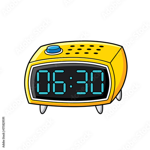 Digital alarm clock vector isolated.