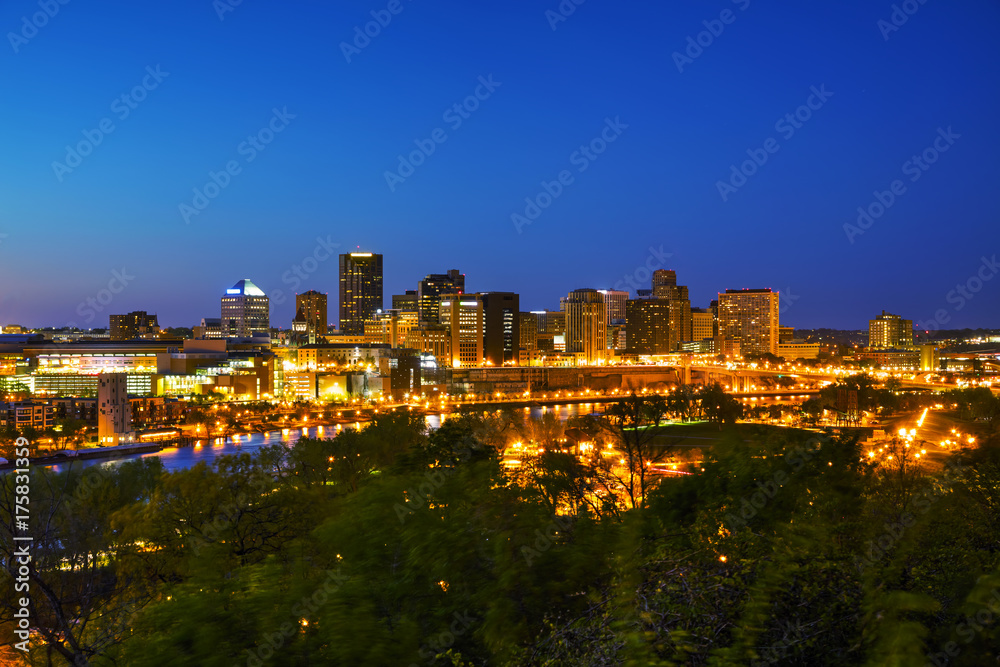 Overview of downtown St. Paul, MN