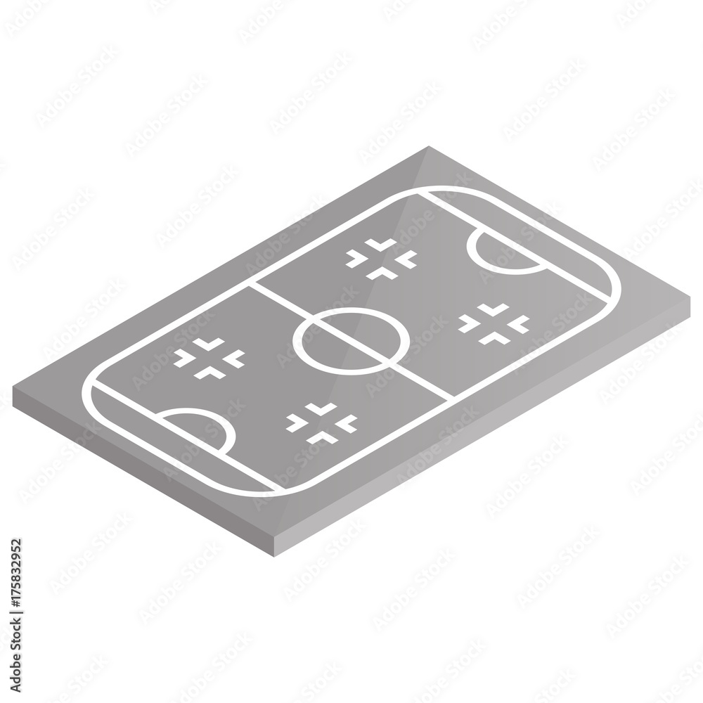 Icon playground ice hockey in isometric, vector illustration.