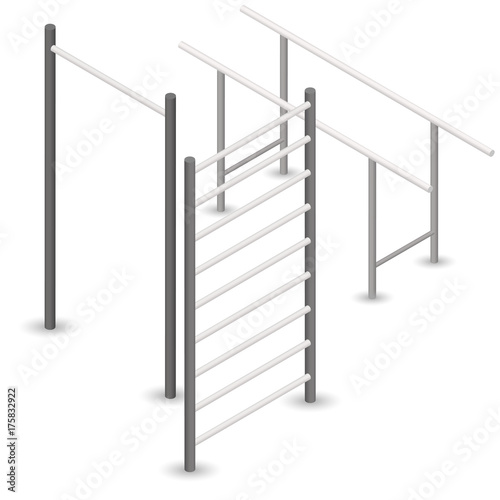 Pull-up bar in 3D, vector illustration.