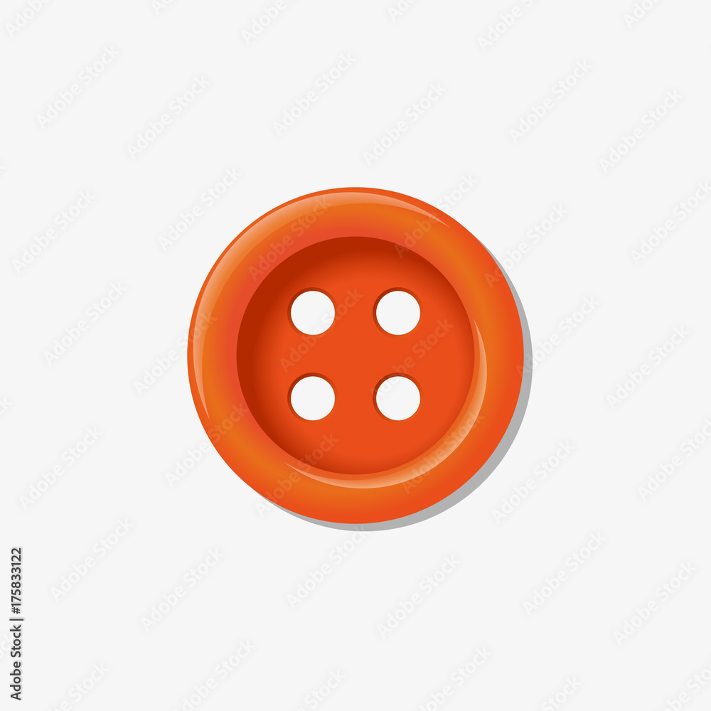 Vector button for clothes, isolated on white