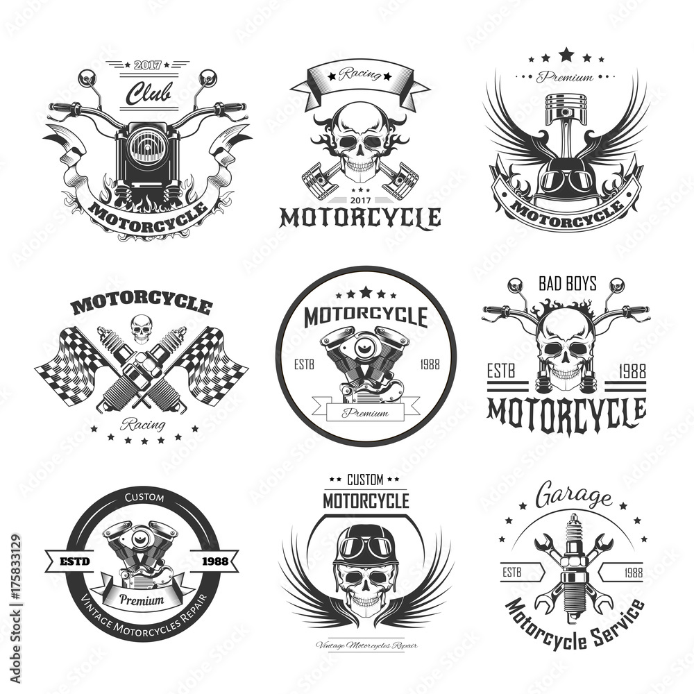 Motorcycle or bikers club logo templates 