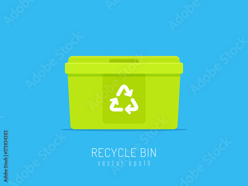 Recycle bin flat vector illustraiton