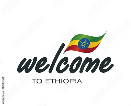 Welcome to Ethiopia flag sign logo icon