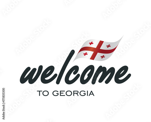 Welcome to Georgia flag sign logo icon