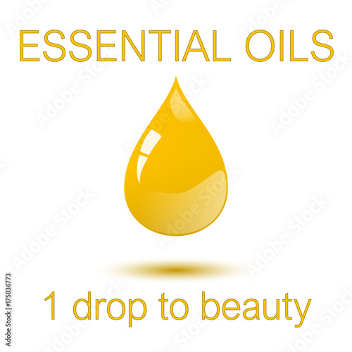 Essential oils - one droop to beauty square concept poster.