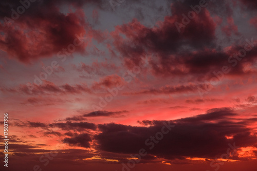 sky with clouds on sunset