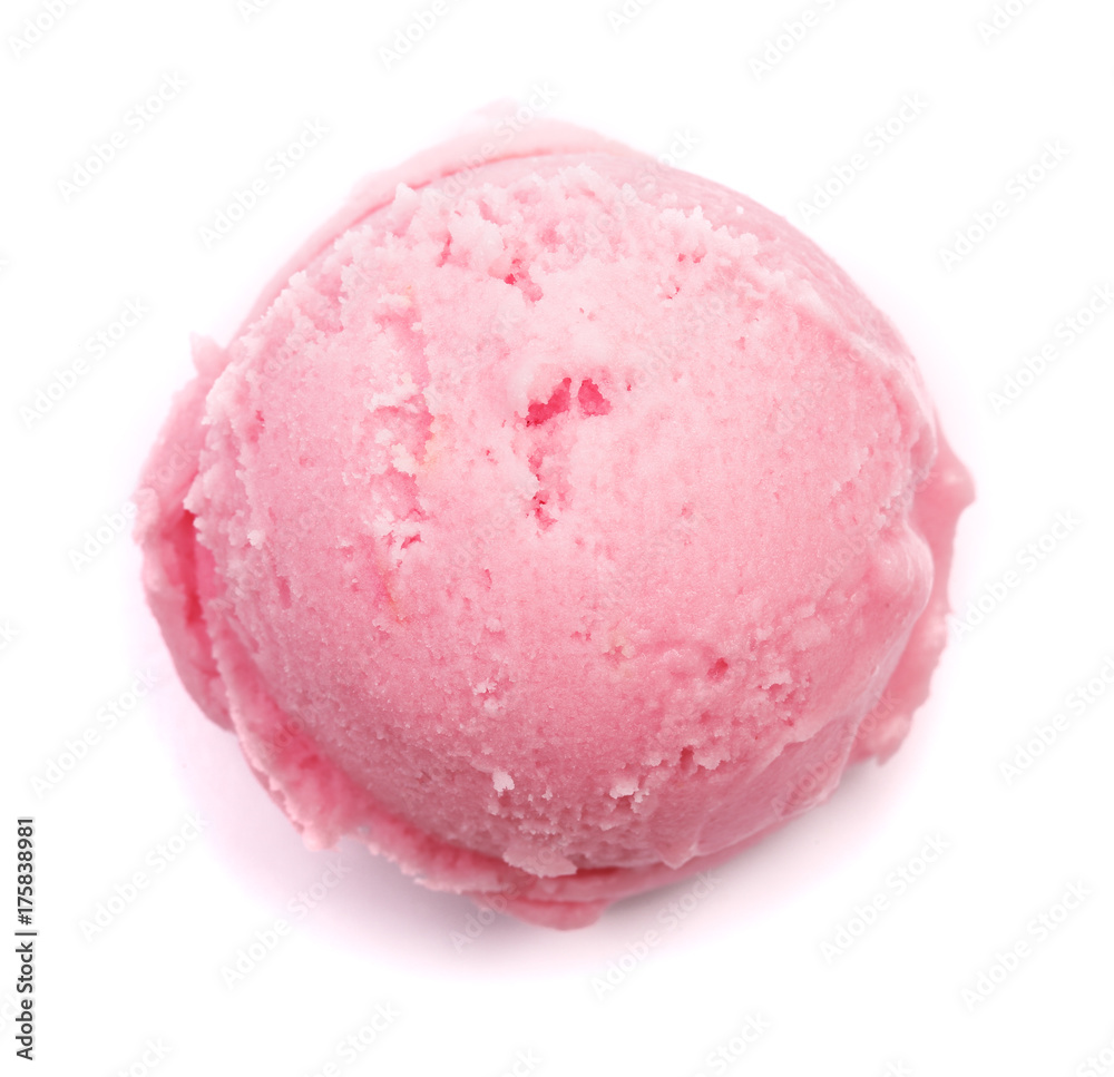 Tasty Strawberry Ice-cream Balls On White Background Stock Photo, Picture  and Royalty Free Image. Image 115474142.