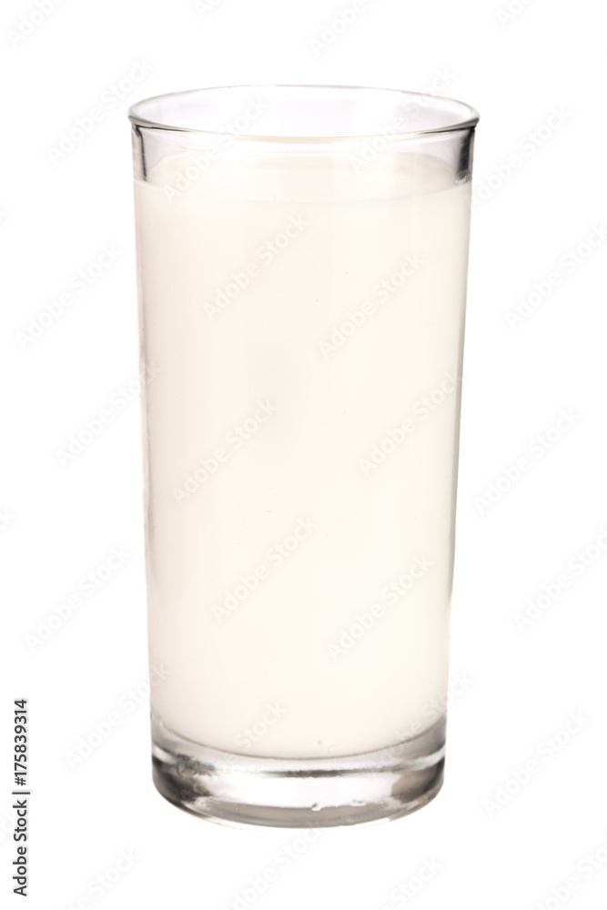 Glass of fresh milk isolated on a white background Glass of fresh milk isolated on a white background