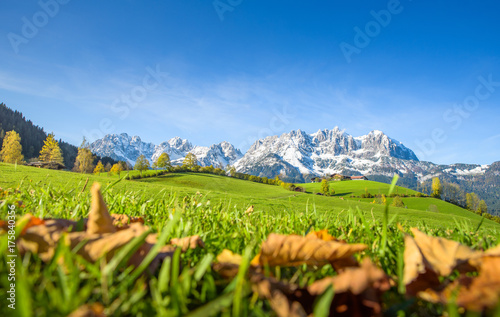 Idyllic austrian landscape in autumn, Kitzbühel, Tyrol, Austria photo