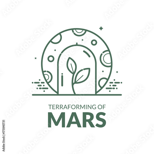 Terraforming of Mars, vector illustration