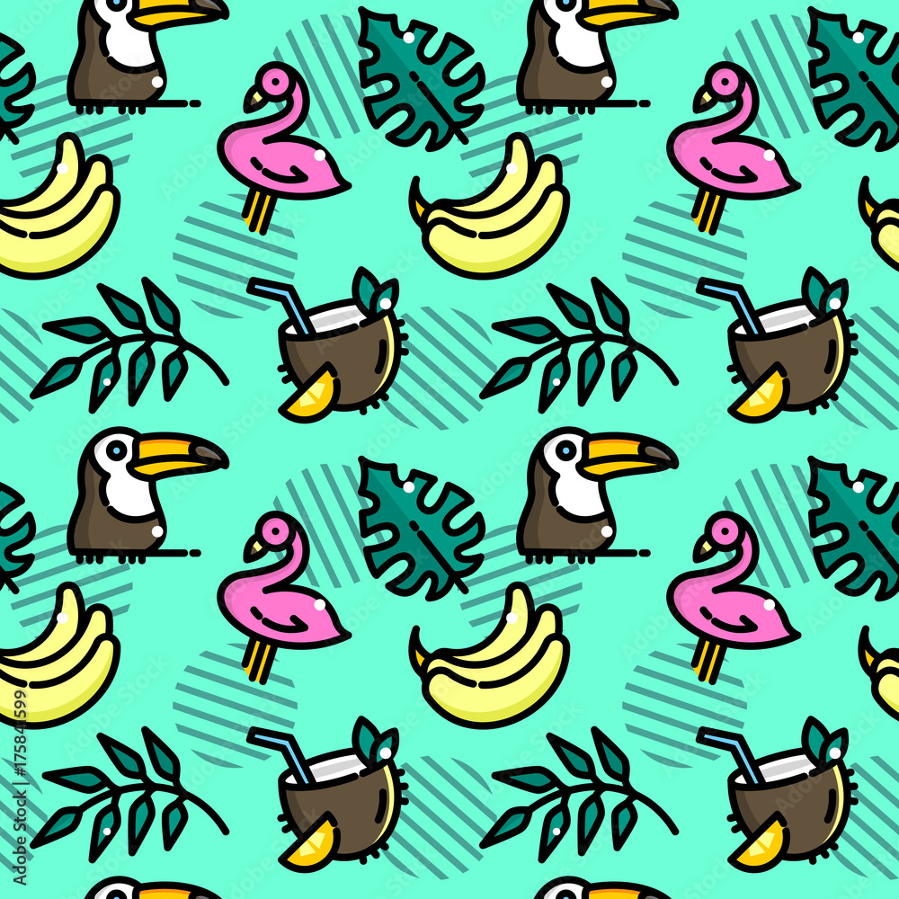 Tropical seamless pattern vector illustration Tropical seamless pattern vector illustration