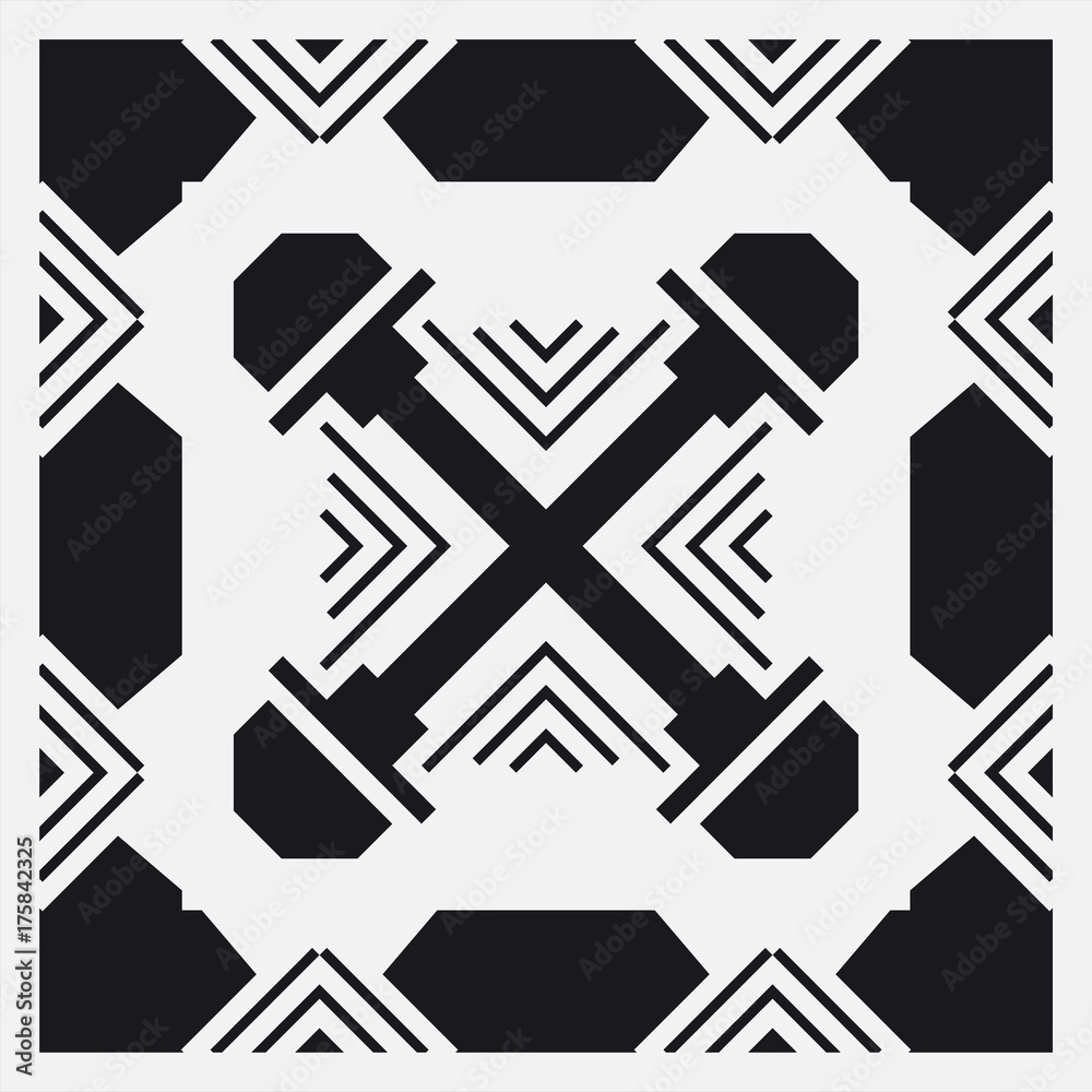 Black and white art deco ornamental background. Template for design. Vector illustration eps10 Black and white art deco ornamental background. Template for design. Vector illustration eps10