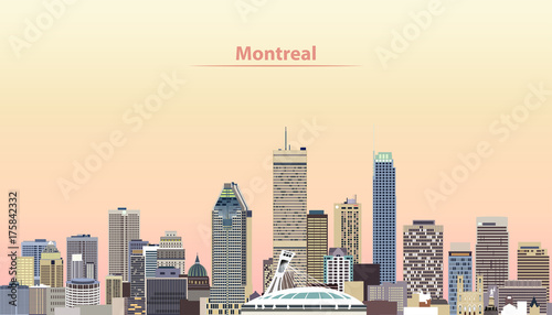 Montreal city skyline at sunrise vector illustration