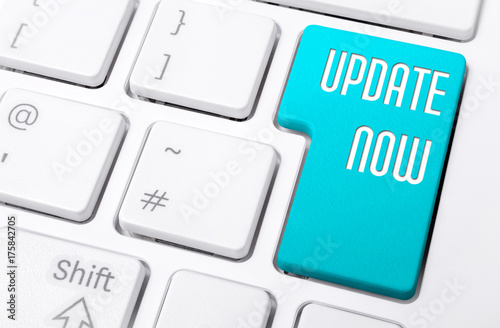 Macro Of A Keyboard With The Blue Button Update Now
