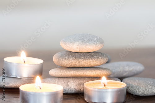 zen stones and candles