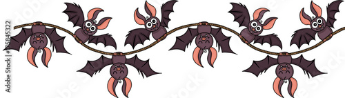 Happy bats on rope seamless
