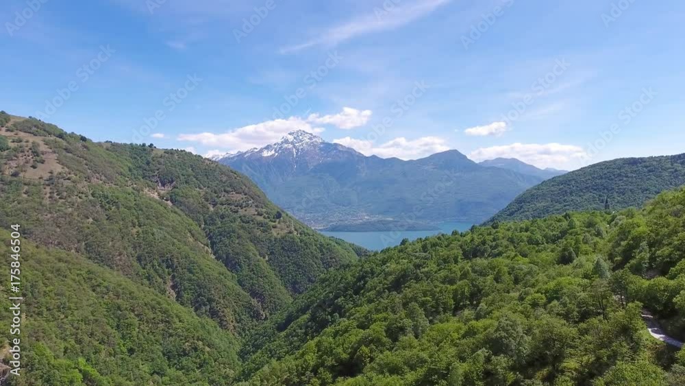 Aerial landscape on Como lake between mountains in Italy, 4k
Aerial landscape on Como lake between mountains in Italy, 4k