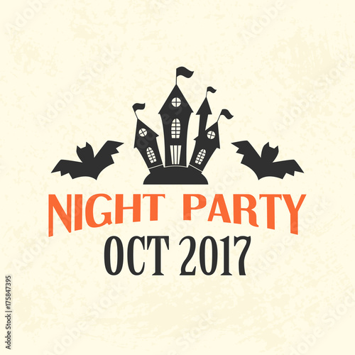 Halloween Night Party Emblem Template, Logo Badge