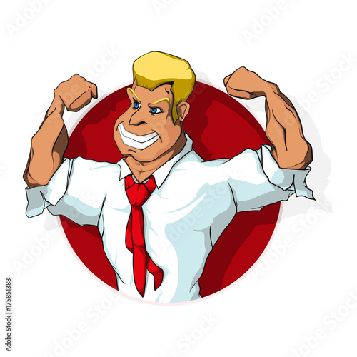 Portrait of successful business man. Avatar of strong businessman. Vector illustration.