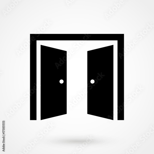 Open doors vector sketch icon isolated on background. Hand drawn Open doors icon. Open doors sketch icon for infographic, website or app.