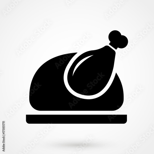 Chicken icon. Simple illustration. photo