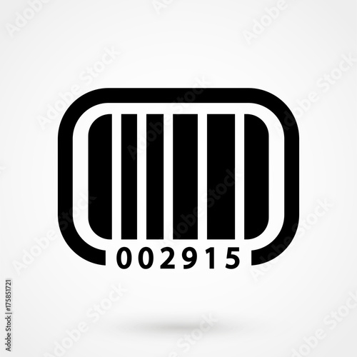 Black bar code icon. Symbol about shopping concept.