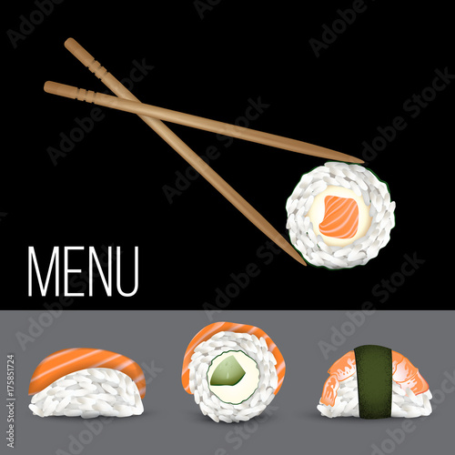 Vector Sushi set. Realistic icon.