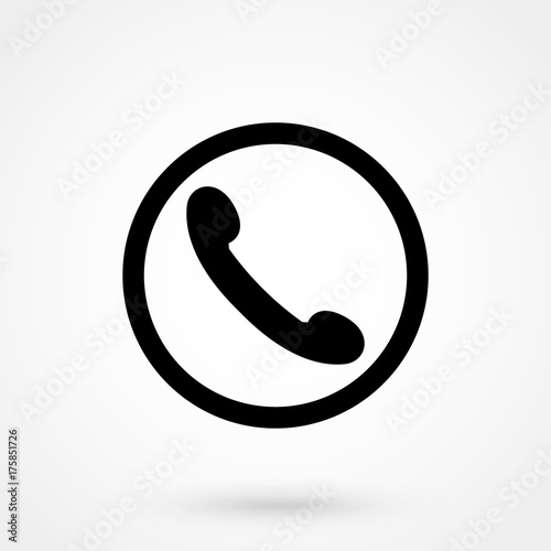 Phone vector icon. Contacts, call center sign isolated on white background. Flat design style photo