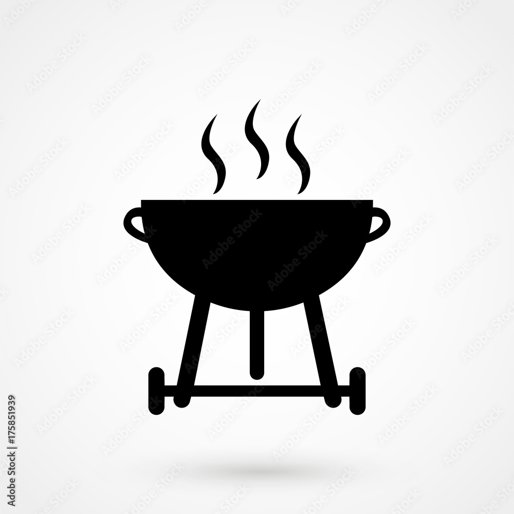 grill icon symbol design BBQ sign illustration.