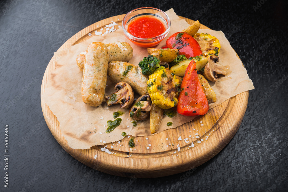 Grilled Vegetables and sausage