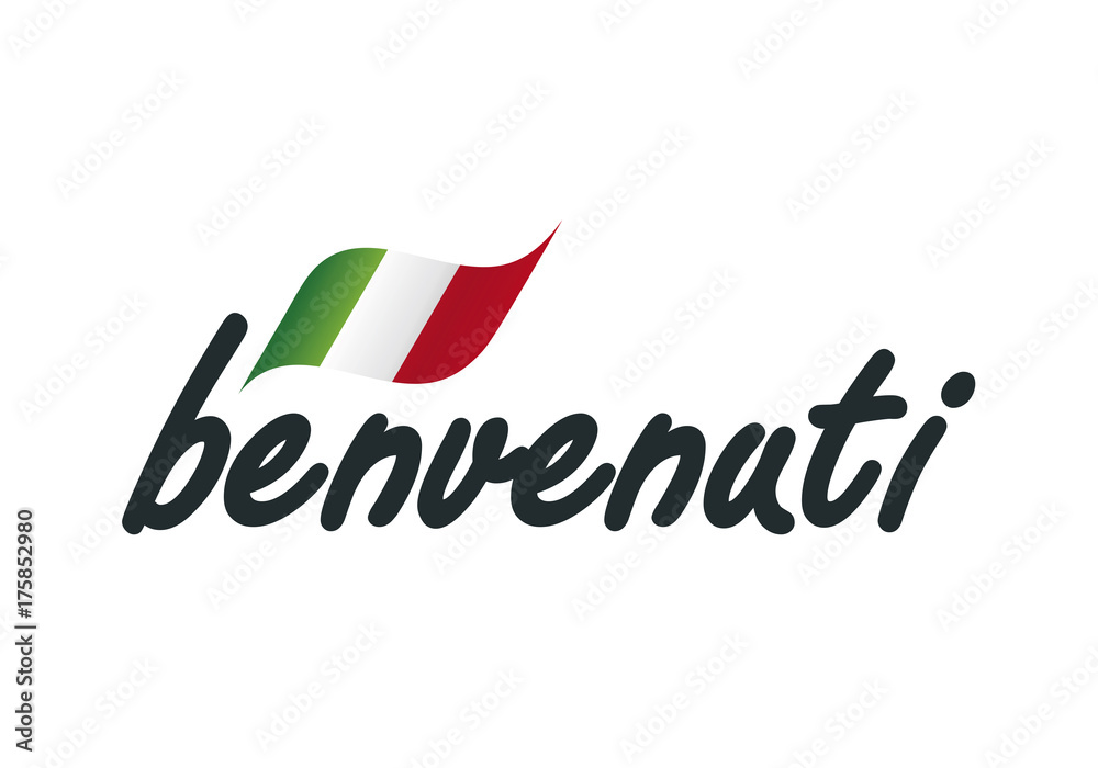 Welcome (Italian language - Benvenuti) Stock Vector