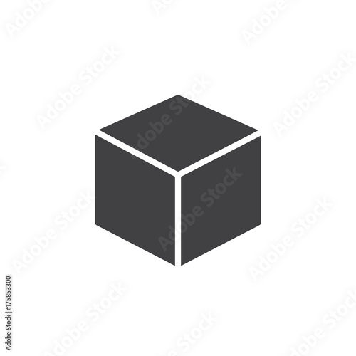 3d Cube icon vector, filled flat sign, solid pictogram isolated on white. Symbol, logo illustration.