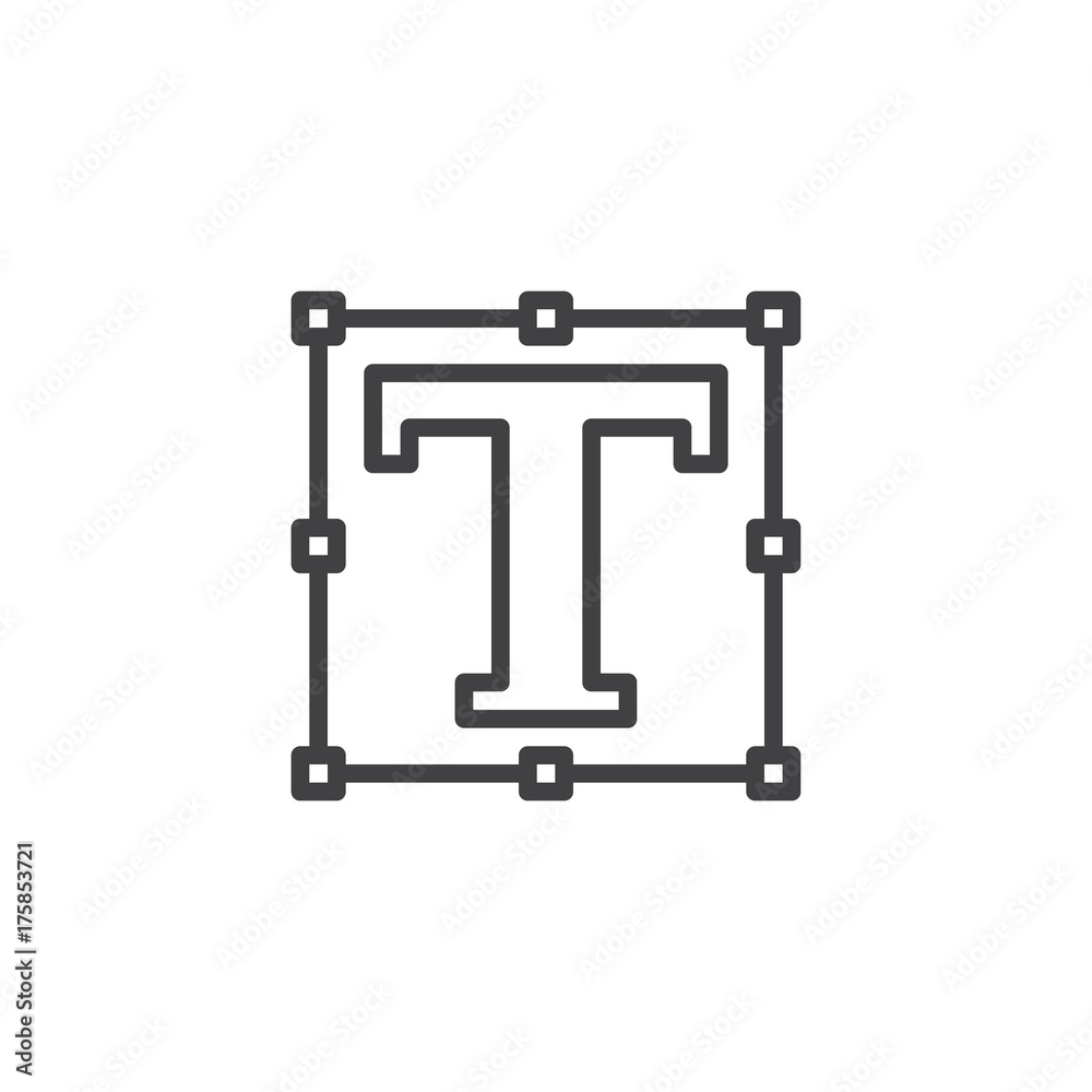 Text t letter line icon, outline vector sign, linear style pictogram isolated on white. Symbol, logo illustration. Editable stroke Text t letter line icon, outline vector sign, linear style pictogram isolated on white. Symbol, logo illustration. Editable stroke