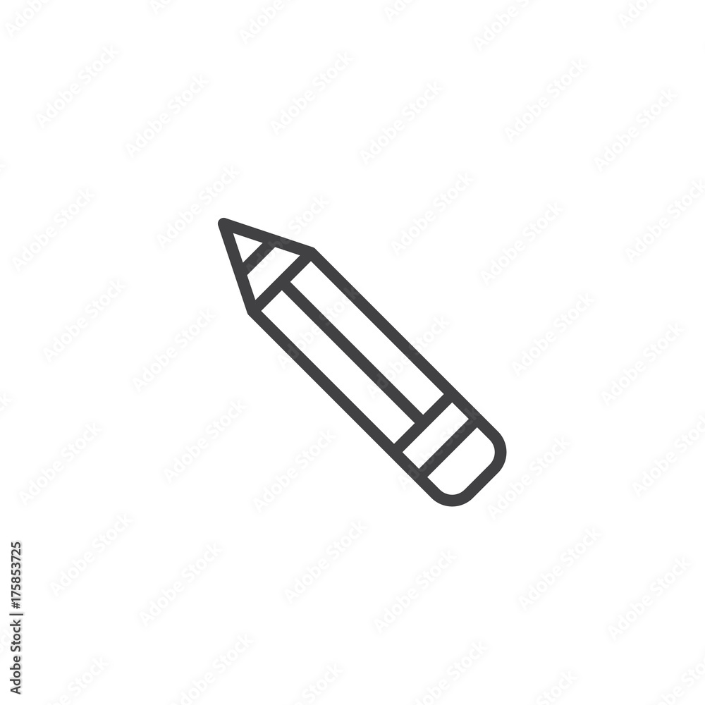 Pencil line icon, outline vector sign, linear style pictogram isolated on white. Symbol, logo illustration. Editable stroke Pencil line icon, outline vector sign, linear style pictogram isolated on white. Symbol, logo illustration. Editable stroke
