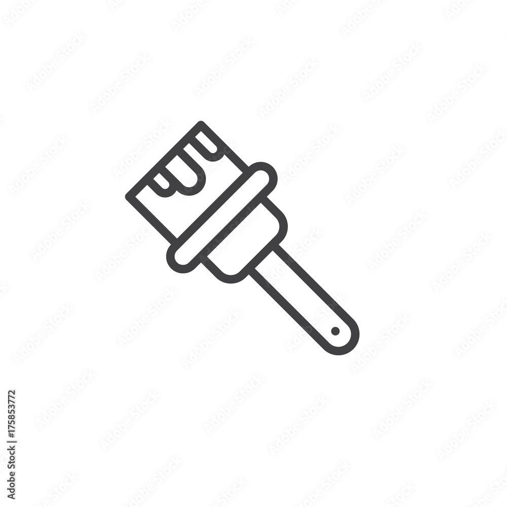 Paint brush line icon, outline vector sign, linear style pictogram isolated on white. Symbol, logo illustration. Editable stroke Paint brush line icon, outline vector sign, linear style pictogram isolated on white. Symbol, logo illustration. Editable stroke