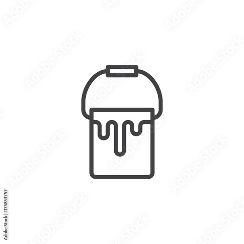 Paint can line icon, outline vector sign, linear style pictogram isolated on white. Symbol, logo illustration. Editable stroke