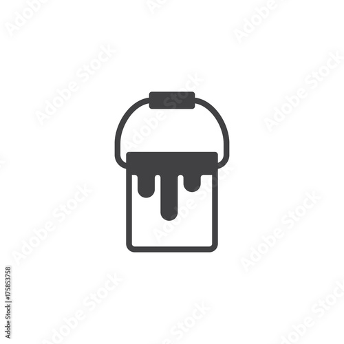 Paint can icon vector, filled flat sign, solid pictogram isolated on white. Symbol, logo illustration.
