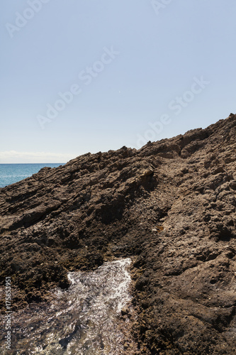 stone beach on sea