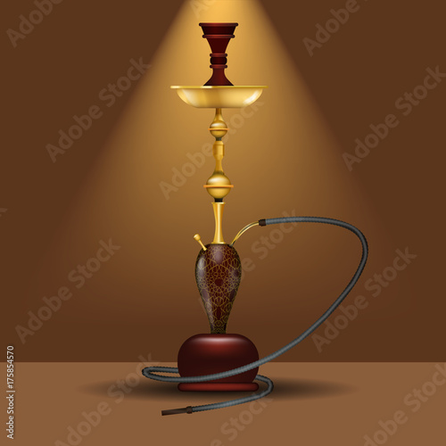 Realistic big hookah or nargile mock up. Vector