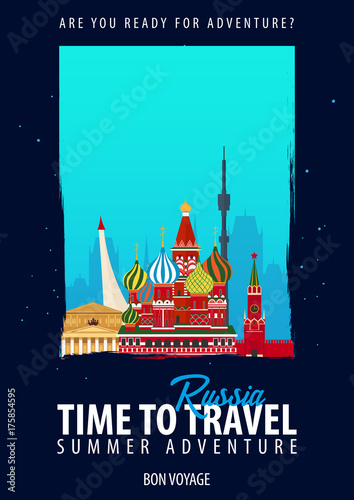 Russia. Time to Travel. Journey, trip, vacation. Your adventure. Bon Voyage.