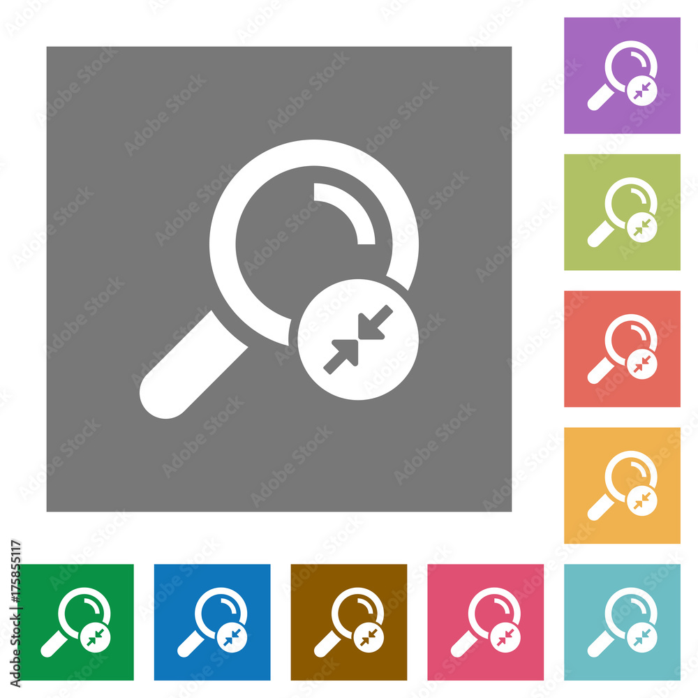 Narrowing search results square flat icons Narrowing search results square flat icons
