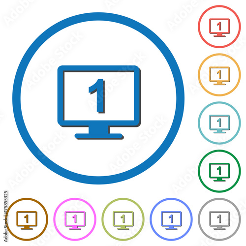Primary display icons with shadows and outlines