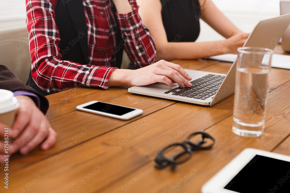 Business meeting. Young team in modern office Business meeting. Young team in modern office